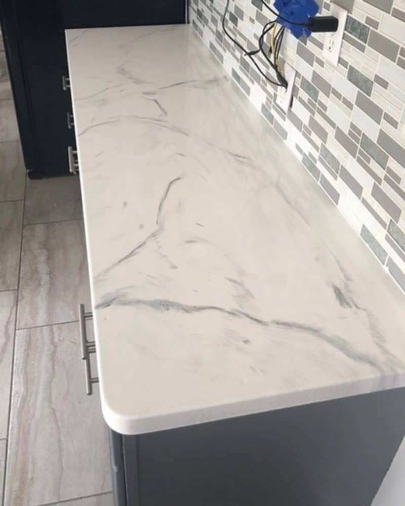 epoxy counter marble style no backsplash